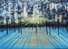 QUADRO MODERNO DIPINTO A MANO ACRILICO su tela tesa E TECNICHE MISTE 50x70 cm.