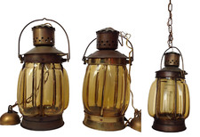 COPPIA LAMPADARI LAMPADA sospensione LANTERNE MARINA VENEZIANE VETRO  MURANO