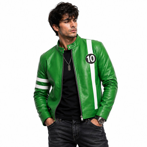 Giacca pelle verde - di,