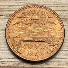 1944 MEXICO - 20 Centavos - UNC