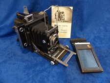 Fotocamera Graflex Speed Graphic 2-1/4 x 3-1/4, porta pellicole, manuale, funzionante bene