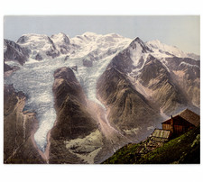 France, Vallée de Chamonix, Le Mont-Blanc vu de Bel-Achat vintage photochrom p