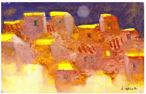 Paesaggio con case borgo - con,