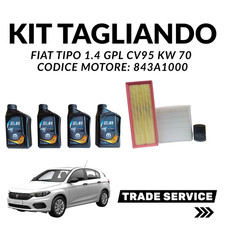 Kit Tagliando Fiat TIPO 1.4 GPL CV95 KW 70+ 4LT MULTIPOWER GAS 5W40