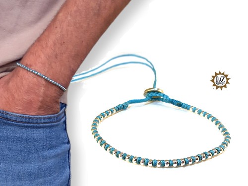 Bracciale cotone cerato e - in,