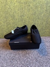 Scarpa da allenamento unisex sala da ballo spaccata suola in gomma danza latina nera Uk8 sport mesh