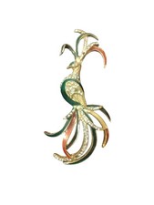 Spilla Bijoux CASCIO vintage Pavone cm. 9,5 Made in Italy