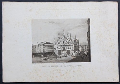 Stampa antica pisa acquatinta