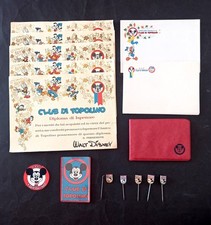 CLUB TOPOLINO - Tessera, Spillette, Diplomi, Portafoglio, Adesivo, Busta e Fogli
