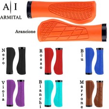 Manopole Bici MTB in Gomma Antiscivolo con Doppio Blocco per Manubrio City Bike