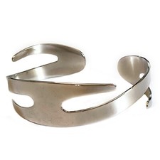 Bracciale rigido da donna a schiava argento braccialetto aperto tribale polsino