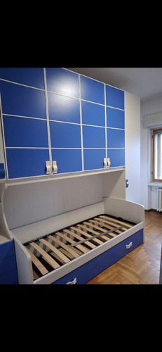 Letto con armadio ponte - letto,