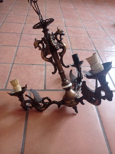 Lampadario antico rame - antico, e