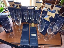 12 + 4 Bicchieri CRISTALLO BOEMIA flute + long drink aperitivo VINTAGE mai usati