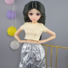 Bambola bambina altezza 60 cm con maglietta pantaloni scarpe parrucche set completo 1/3 giocattolo BJD regalo