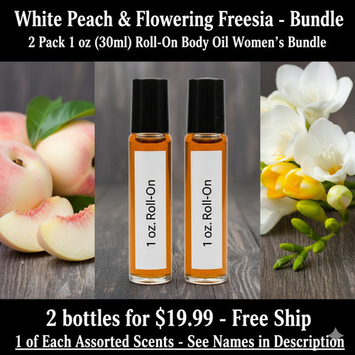 White peach flowering - peach, fresia