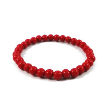Bracciale Rosso Perle rosse Portafortuna cuore braccialetto Elastico Uomo Donna