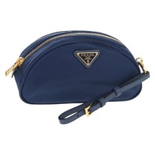 Borsa pochette Prada nylon blu