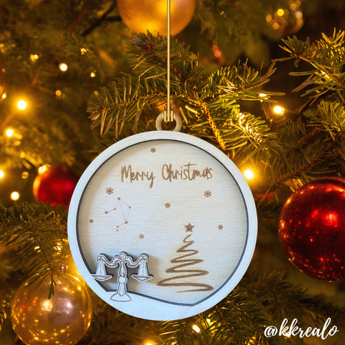 Pallina natale legno - natale, in