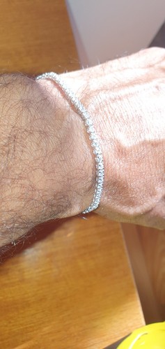 Bracciale tennis oro bianco - bianco, e