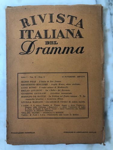 Rivista italiana del dramma - rivista,