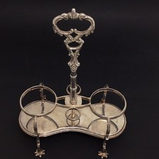 GRANDE IMPORTANTE SUPPORTO OLIERA INGLESE ARGENTO BAGNATO MARCHIO LEONE VINTAGE