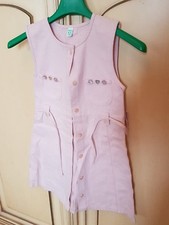 abito scamiciato rosa cipria bimba bottoni madreperla prenatal 6-7 anni fiori 