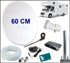 Kit Parabola TV Satellitare 60Cm da per Camper Con Decoder Tivusat HD Con Scheda