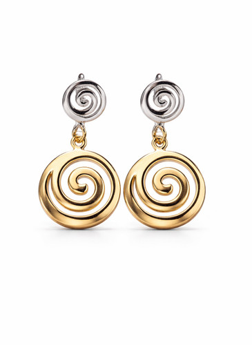 Orecchini pendenti spirale - orecchini,