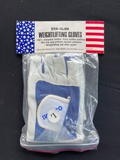 Guanti per sollevamento pesi vintage NOS Ivanko Sta-Slim taglia L