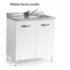 Mobile da cucina Sotto Lavello 2 Ante 80 cm Senza Lavello in Legno Bianco Basso