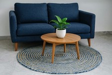 Tappeto rotondo denim juta