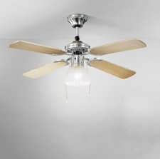 Ventilatore lampada da soffitto contemporaneo con pale bicolore legno e bianco o