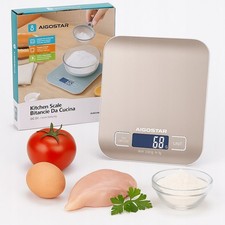 AIGOSTAR BILANCIA DA CUCINA PROFESSIONALE DIGITALE ACCIAIO INOX DA 5 kg /11 lbs