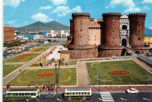 Cartolina napoli piazza - cartolina,