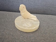 Vintage Alabaster Ash Tray Bird Cockatoo Parrot Theme