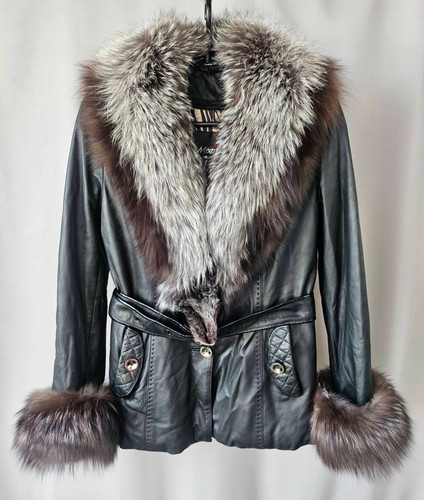 Giacca pelle vintage - , pelliccia