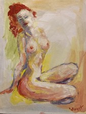 Pittura Donna Nuda Nudo Olio