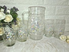 ANNI 70 BROCCA SET BIBITA LIMONATA TIPO MYOSOTIS  HCM 20 4 BICCHIERI DIAM6H12