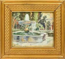 dipinto acquerello di Ulisse Caputo (Salerno, 1872 – Parigi 1948 )