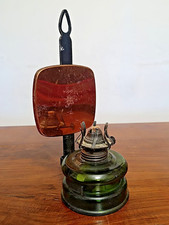 Lampada vintage a cherosene, con specchio in rame riflettente