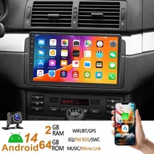 9" per BMW Serie 3 E46 318 320 M3 Android 14 Stereo Autoradio GPS Navi Bluetooth KAM