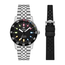 Orologio Zodiac Super Sea Wolf Compressione Subacqueo Automatico Quadrante Nero Bracciale ZO9311