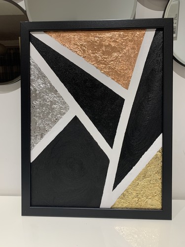 Quadro dipinto mano foglia - a,