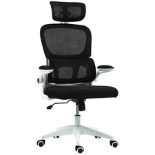 HOMCOM Sedia da Ufficio Ergonomica Girevole con Poggiatesta Regolabile Nero
