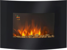 Camino Elettrico Da Parete 900/1800W Riscaldamento Con Effetto Fiamma 3D Regolab