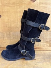 FIORENTINI+BAKER, stivaletto iconico scamosciato nero senza tempo 3 fibbie taglia 39|US 9