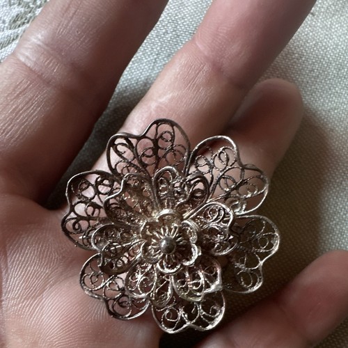 Spilla vintage fiore - , filigrana