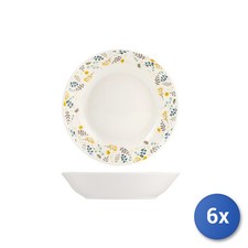 6x Piatti Fondi In Porcellana