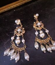 Orecchini con clips vintage lunghi stile gipsy